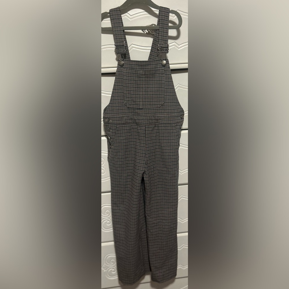 Zara Checkered Overalls with Adjustable Straps